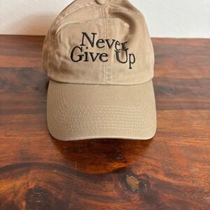 Blue 84 Never Give Up SGI-USA Tan Cotton Adjustable Baseball Cap Dad Hat OS